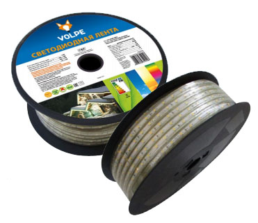 Светодиодная лента 220В Volpel ULS-Q325 2835-60LED/m-10mm-IP67-220V-6W/m-25M-DW фото Светодиодная лента 220В Volpel ULS-Q325 2835-60LED/m-10mm-IP67-220V-6W/m-25M-DW картинка