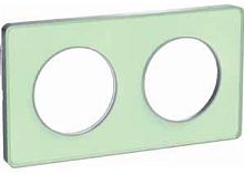 Рамка универсальная Schneider Electric Odace 2-м. зеленый лед/алюминий картинка