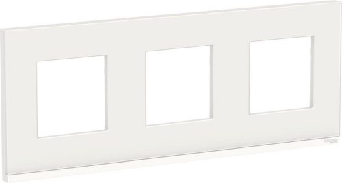Рамка горизонтальная Schneider Electric Unica Studio Pure 3-м. стекло белое стекло/белый картинка