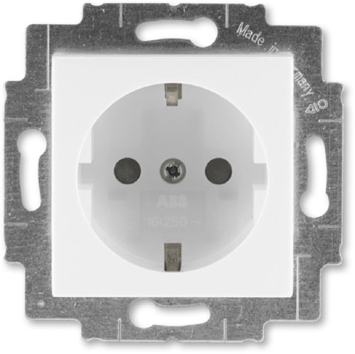 Розетка с заземлением без рамки ABB EPJ Levit 1-м. шторки белый/ледяной картинка