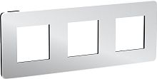 Рамка универсальная Schneider Electric Unica Studio Metal 3-м. хром/антрацит картинка