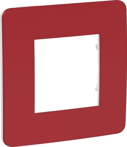 Рамка универсальная Schneider Electric Unica Studio Color 1-м. красный/белый фото Рамка универсальная Schneider Electric Unica Studio Color 1-м. красный/белый картинка