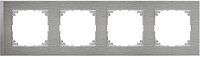 Рамка универсальная Schneider Electric Merten M-Pure Decor 4-м. нержавеющая сталь/алюминий
