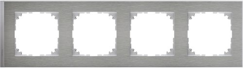 Рамка универсальная Schneider Electric Merten M-Pure Decor 4-м. нержавеющая сталь/алюминий картинка