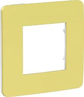 Рамка универсальная Schneider Electric Unica Studio Color 1-м. зеленое яблоко/бежевый картинка