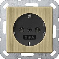 Розетка с заземлением без рамки Gira ClassiX 1-м. 16А бронза/антрацит картинка