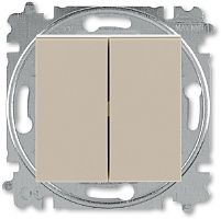 Выключатель кнопочный без рамки ABB EPJ Levit 2-кл. кофе макиато/белый картинка