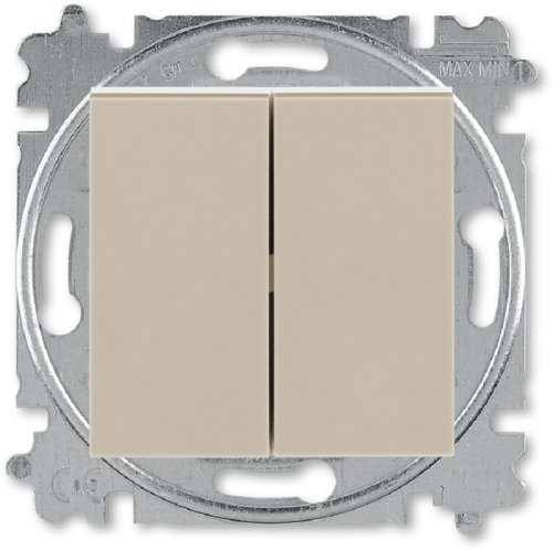 Выключатель кнопочный без рамки ABB EPJ Levit 2-кл. кофе макиато/белый картинка
