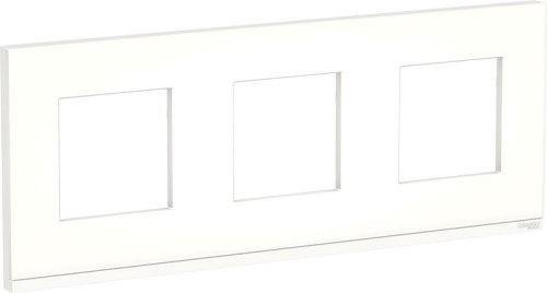 Рамка горизонтальная Schneider Electric Unica Studio Pure 3-м. стекло матовое стекло/белый картинка