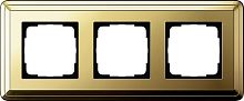 Рамка универсальная Gira ClassiX 3-м. латунь/латунь картинка