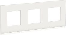 Рамка горизонтальная Schneider Electric Unica Studio Pure 3-м. стекло белое стекло/белый картинка