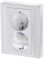 Розетка с заземлением ABB EPJ Levit 1-м. 2 мод. шторки белый/ледяной картинка