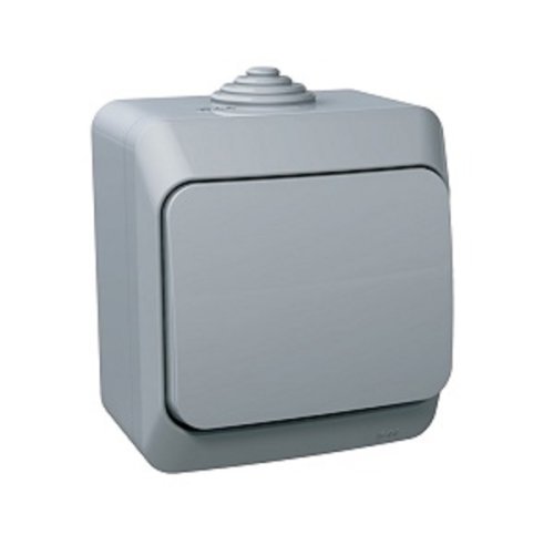 Выключатель накладной Systeme Electric Этюд 1-кл. IP44 серый картинка фото 3