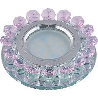 Светильник встраиваемый Fametto/Luciole DLS-L102 GU5.3 CHROME/PINK 65мм/35Вт+1Вт картинка 