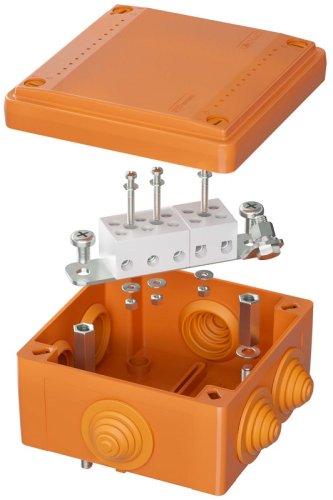 Коробка огнестойкая DKC Vulcan 100x100x50мм 5x10мм IP55 оранжевый Коробка огнестойкая DKC Vulcan 100x100x50мм 5x10мм IP55 оранжевый