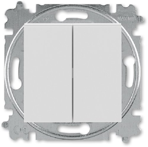 Выключатель кнопочный без рамки ABB EPJ Levit 2-кл. серый/белый картинка