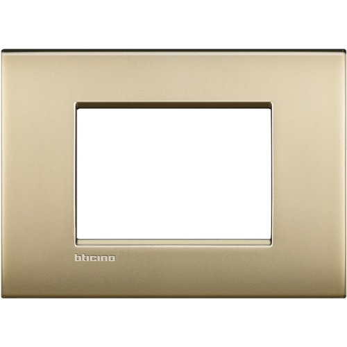 Рамка прямоугольная Legrand BTicino LivingLight 3 мод Матовое золото  картинка фото 2