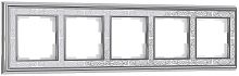 Рамка универсальная Werkel Palacio Gracia 5-м. металл хром/белый картинка