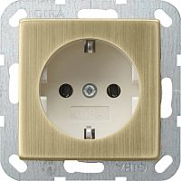 Розетка с заземлением без рамки Gira ClassiX 1-м. 16А бронза/кремовый картинка