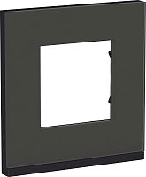 Рамка горизонтальная Schneider Electric Unica Studio Pure 1-м. стекло черное стекло/антрацит картинка