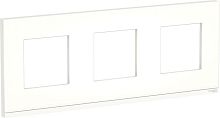 Рамка горизонтальная Schneider Electric Unica Studio Pure 3-м. стекло матовое стекло/белый картинка