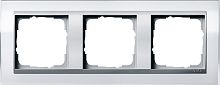Рамка универсальная Gira Event Clear 3-м. белый глянец/алюминий картинка