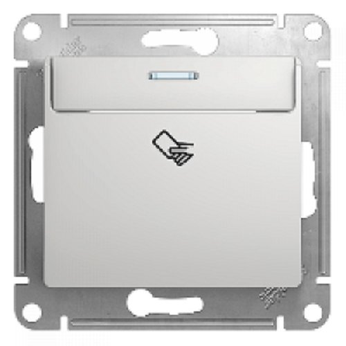 Выключатель карточный с подсветкой без рамки Systeme Electric Glossa 1-кл. алюминий картинка фото 2