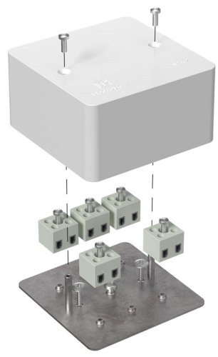 Коробка огнестойкая для кабель-канала Промрукав 85x85x45мм 10x6мм IP40 белый