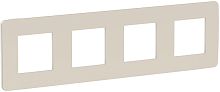 Рамка универсальная Schneider Electric Unica Studio Color 4-м. шампань/белый картинка