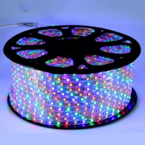 Светодиодная лента 220В Ecola 5050-120LED/m-16mm-IP67-220V-9,6W/m-50M-RGB картинка 