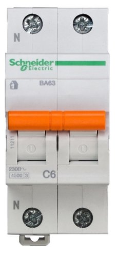 Выключатель автоматический Schneider Electric Домовой 2п C 63А ВА63 4.5кА картинка фото 2