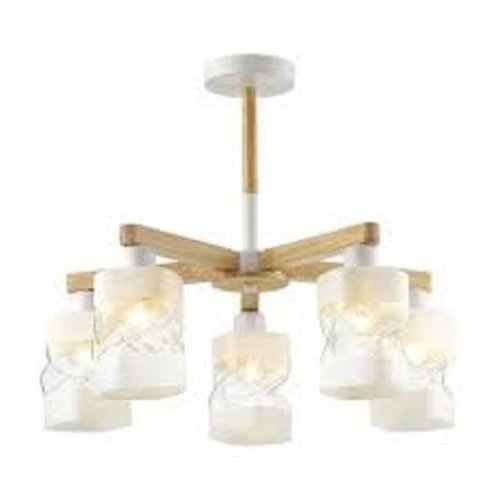 Люстра потолочная пятирожковая Lumion LN21 202 E27 220В Белый/дерево картинка 