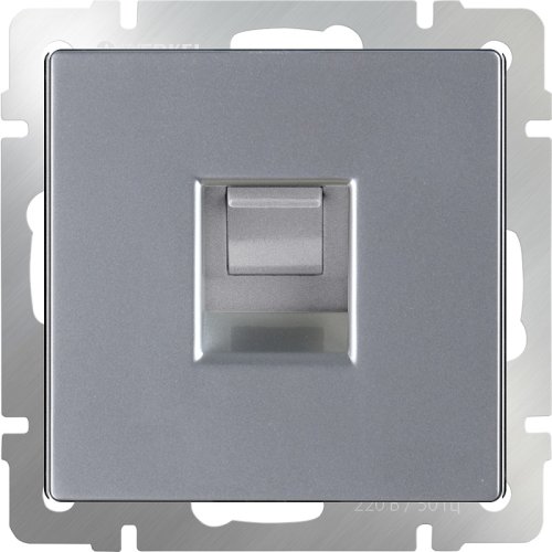 Розетка компьютерная без рамки Werkel 1-м. RJ45 5e серебряный глянцевый картинка фото 2