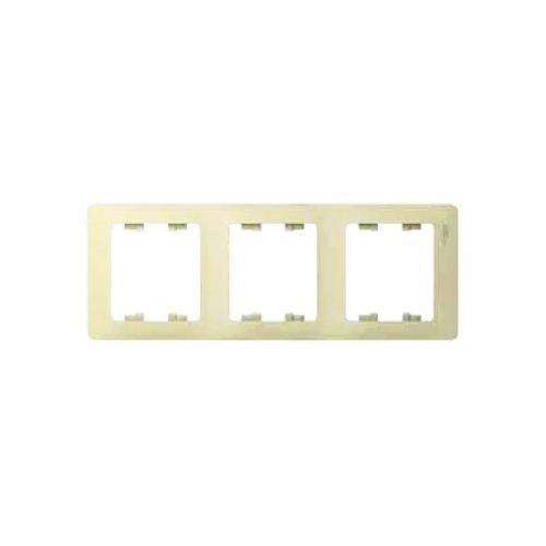 Рамка горизонтальная Systeme Electric Glossa 3-м. бежевый картинка фото 2