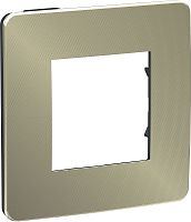 Рамка универсальная Schneider Electric Unica Studio Metal 1-м. бронза/антрацит картинка