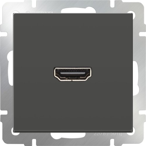 Розетка HDMI без рамки Werkel 1-м. серо-коричневый глянцевый картинка фото 2