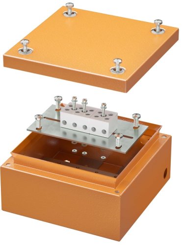 Коробка огнестойкая DKC Vulcan 150x150x80мм 5x10мм без сальников IP66 оранжевый Коробка огнестойкая DKC Vulcan 150x150x80мм 5x10мм без сальников IP66 оранжевый