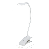 Светильник настольный Uniel LED TLD-533 AC/DC 5Вт 250Лм 5500K Диммер/Белый/Прищепка картинка 