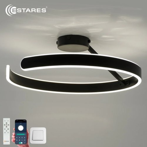 Светильник светодиодный (Люстра) Estares MADERA 80W R-APP-500x170-BLACK/WHITE-220-IP20 картинка 