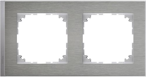 Рамка универсальная Schneider Electric Merten M-Pure Decor 2-м. нержавеющая сталь/алюминий картинка