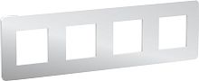 Рамка универсальная Schneider Electric Unica Studio Metal 4-м. хром/белый картинка