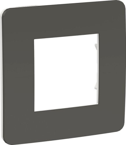 Рамка универсальная Schneider Electric Unica Studio Color 1-м. дымчато-серый/белый картинка