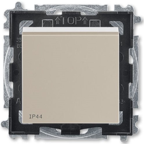Переключатель кнопочный без рамки ABB EPJ Levit 1-кл. проходной IP44 кофе макиато/белый картинка