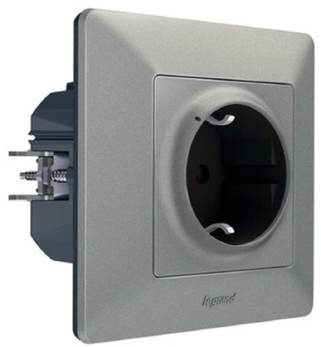 Умная розетка Valena Life Netatmo 1-м. шторки IP41 16А алюминий