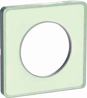 Рамка универсальная Schneider Electric Odace 1-м. зеленый лед/алюминий картинка