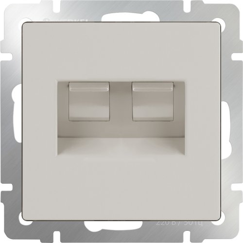 Розетка компьютерная без рамки Werkel 2-м. RJ45+RJ45 5e слоновая кость глянцевый картинка фото 2