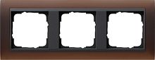 Рамка универсальная Gira Event Opaque 3-м. коричневый матовый/антрацит картинка