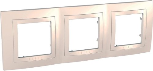 Рамка горизонтальная Schneider Electric Unica 3-м. бежевый картинка фото 3