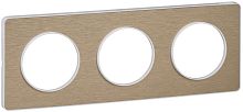 Рамка универсальная Schneider Electric Odace 3-м. металл полированная бронза/белый картинка