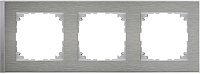 Рамка универсальная Schneider Electric Merten M-Pure Decor 3-м. нержавеющая сталь/алюминий